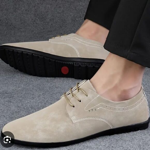 Men\'s Leather Beige Casual Shoes main image 5